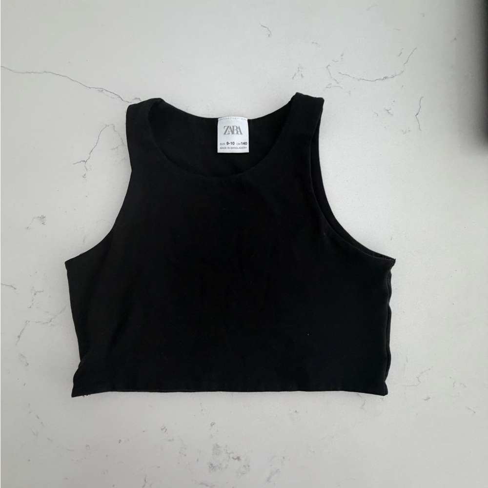 Zara Sleek Black Crop Top